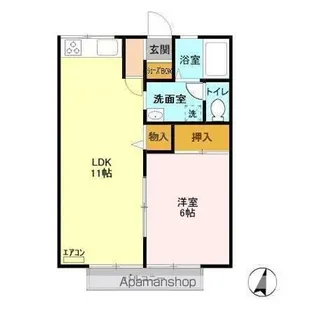 コーポサングリーン【202号室】の間取り