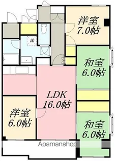 グロリアハイツ若松【401号室】の間取り