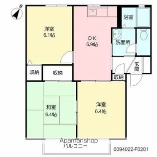 チェリーヒルズ F棟【2階】の間取り