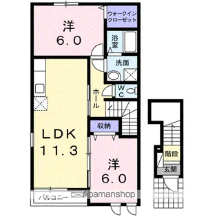 E’S GARDEN B【2階】の間取り