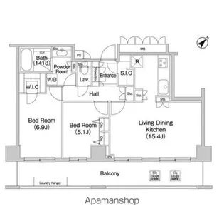 コンフォリア田町【6階】の間取り