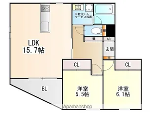 フォルモサ高砂【4階】の間取り