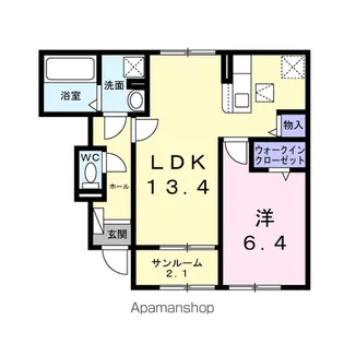 シャルール【1階】の間取り
