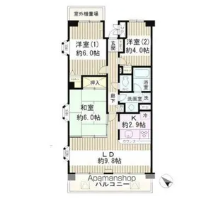 サニーサイド八千代台【3階】の間取り