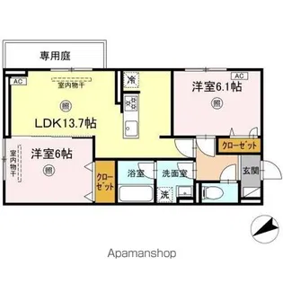 セルヴェール【1階】の間取り