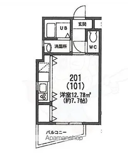 ジュセンドーム前【2階】の間取り