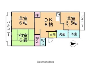 フローラルハイツ【2階】の間取り