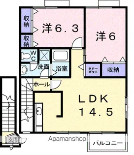 茨城県牛久市牛久町【アパート】の間取り