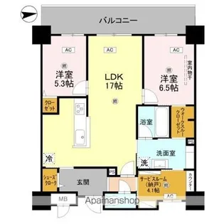 グラントリアノン緑地公園【4階】の間取り
