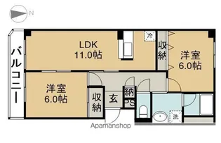 ベルメゾンA【1C号室】の間取り