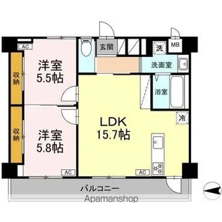 リンドレ長丘【2階】の間取り