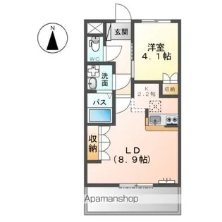 サニーヒルズ芥見【1階】の間取り