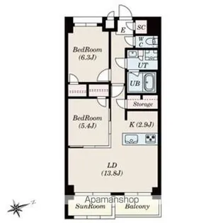 SーRESIDENCE神沢AFFORD【408号室】の間取り