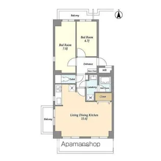 コンフォリア竹ノ塚ウエスト【8階】の間取り