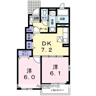 ヒルレジェンド【1階】の間取り
