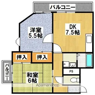 マンション花園【2階】の間取り