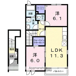 アルコバレーノⅠ【2階】の間取り
