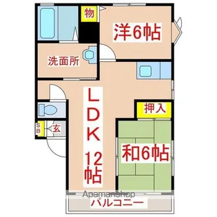 グランヒル伊敷B棟【201号室】の間取り