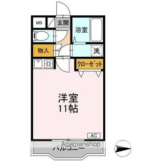 クリスタル甲府善光寺【3階】の間取り