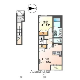 ヴェルジェⅩ【203号室】の間取り
