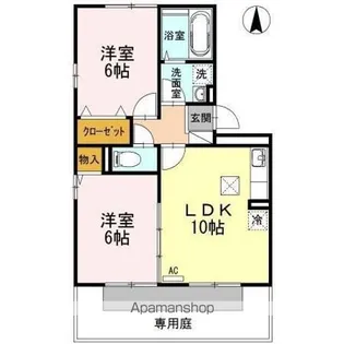 リビングタウン吉成 A棟【1階】の間取り