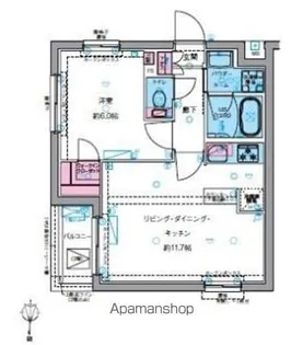 ジェノヴィア四谷三丁目グリーンヴェール【1階】の間取り