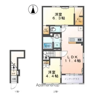 岩倉市東町藤塚Ⅱ期 アパート【2階】の間取り