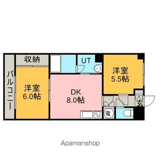 朝日プラザ偕楽園【5階】の間取り