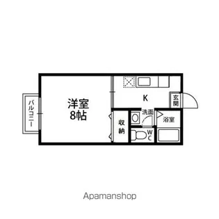 ハウスキムラ山の寺【201号室】の間取り