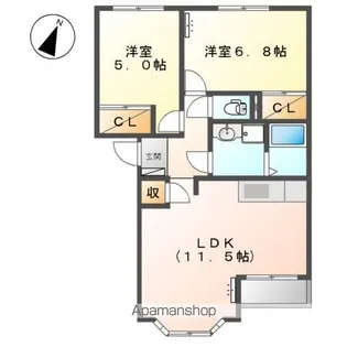 クリンピア【105号室】の間取り