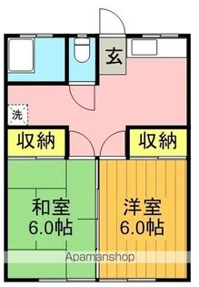 第6田代コーポ【205号室】の間取り