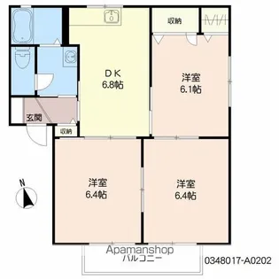 ラポワール横田 A棟【202号室】の間取り