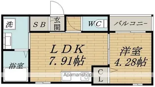 カサーディア加島Ⅲ【1階】の間取り