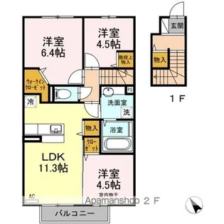 リバーサイド NAO【205号室】の間取り