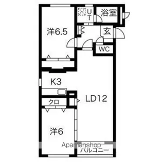 ル・ピエール桑園【1階】の間取り