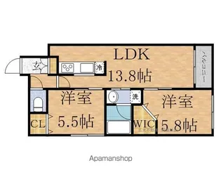 グランオルセーS8【5階】の間取り