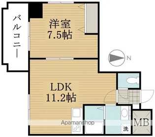 ザ・レジデンス元魚【7階】の間取り