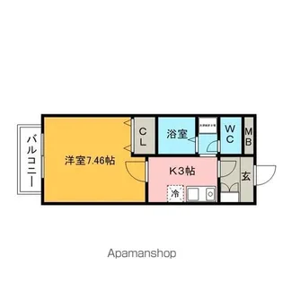メゾンドアブリール【106号室】の間取り