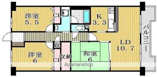 CASSIA南住吉【2階】の間取り