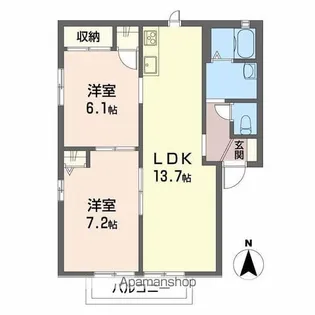 クレール高松【1階】の間取り