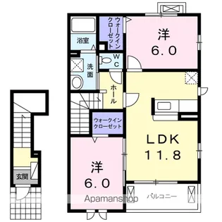 アビタシオンK’S北中山A【2階】の間取り