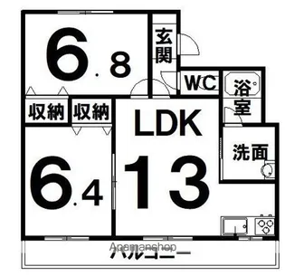 コーポアザレア【3階】の間取り
