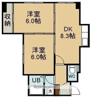 修和ビル【2F奥号室】の間取り