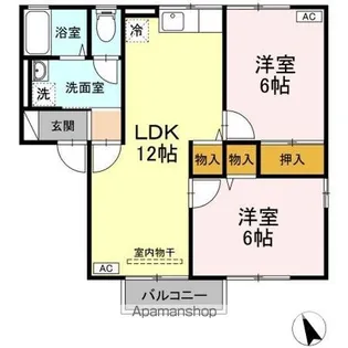 サンフレッシュS.I B【1階】の間取り