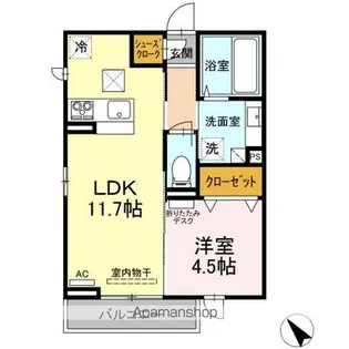 カーサ・デ・津森【1階】の間取り