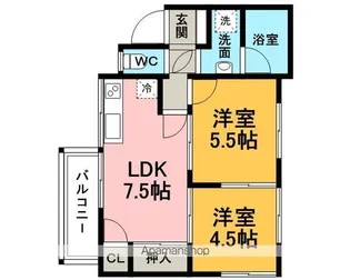 キャトルメゾン【202号室】の間取り