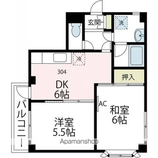 ミキハウス【304号室号室】の間取り