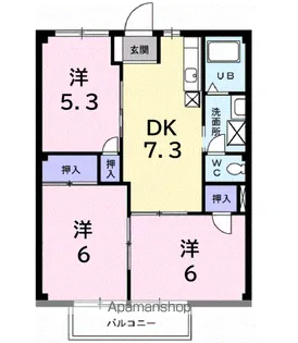 ニューシティ田口【2階】の間取り