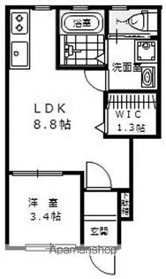 リエッタ西条岡町 (ペット)【102号室号室】の間取り