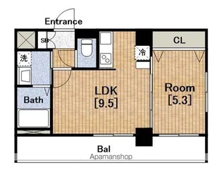 アドバンス大阪ベイシティ【7階】の間取り